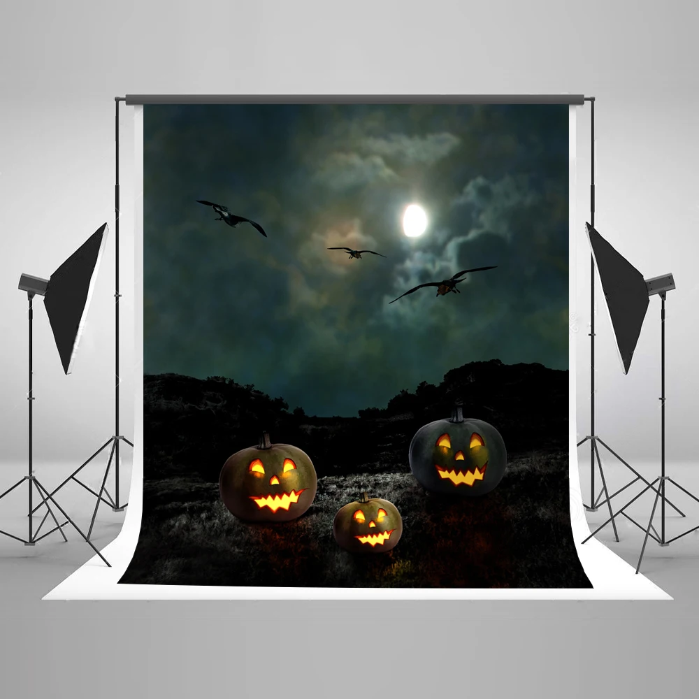 Kate Happy Halloween Backdrop Photo for Halloween Party Decorations Photography Black Night Backdrop Cemetery Props for Kids Hallowmas Party Cosplay 7x5ft//2.2x1.5m
